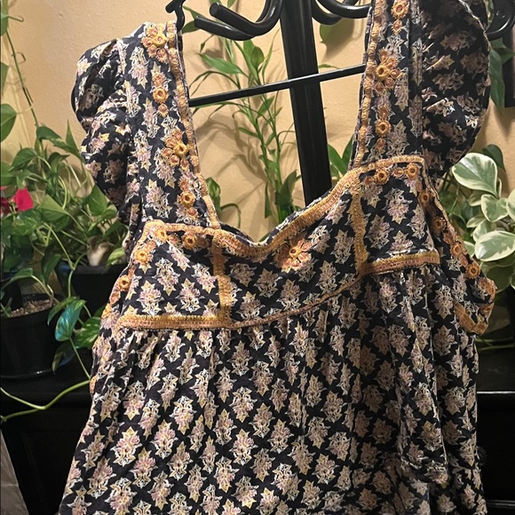 Free People Black and Yellow Floral Blouse - Picture 5 of 6